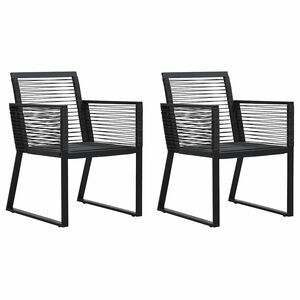 vidaXL Gartenst&uuml;hle 2 Stk. Schwarz PVC Rattan