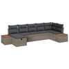 vidaXL Garten-Sofa-Set mit Kissen 7 pcs Grau Poly Rattan
