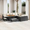 vidaXL Gartensofa-set mit Kissen 13 pcs Schwarz Poly Rattan