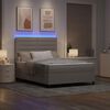 vidaXL Boxspringbett mit Matratze mit LED Taupe 140 x 200 cm Stoff