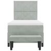 vidaXL Boxspringbett mit Matratze Hellgrau 90 x 200 cm Samt