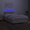 vidaXL Boxspringbett mit Matratze & LED Creme 120x200 cm Stoff