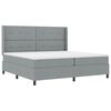 vidaXL Boxspringbett mit Matratze Hellgrau 200 x 200 cm Stoff