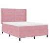 vidaXL Boxspringbett mit LED-Lichtleisten Rosa 140 x 190 cm Samt