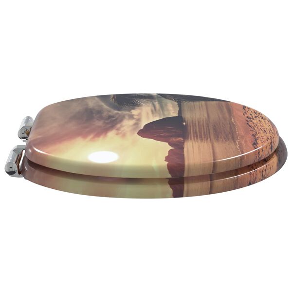 vidaXL Soft-Close Toilettensitz Orange 44 x 38 cm MDF-Platte