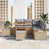 vidaXL Garten-Sofa-Set mit Kissen 8 pcs Beige Poly Rattan