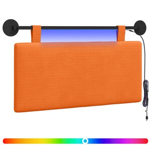 vidaXL H&auml;ngendes Kopfteil Mit LED Licht Orange Cordstoff