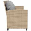 vidaXL Gartensofa 5-Sitzer mit Kissen Beige Poly Rattan