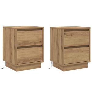 vidaXL Nachttisch 2 stk. Artisan-Eiche 39 x 34,5 x 50 cm Holzwerkstoff