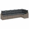 vidaXL Sofa Set mit Kissen 6 pcs Grau Poly-Rattan