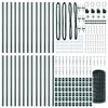 vidaXL Zaun mit Pfosten Gr&uuml;n 0,4 x 50 m Stahl und PVC
