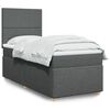 vidaXL Boxspringbett mit Matratze Dunkelgrau 100x200 cm Stoff