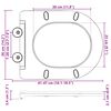 vidaXL Toilettensitz Anthrazit 44 x 36,4 x 3,4 cm Duroplast