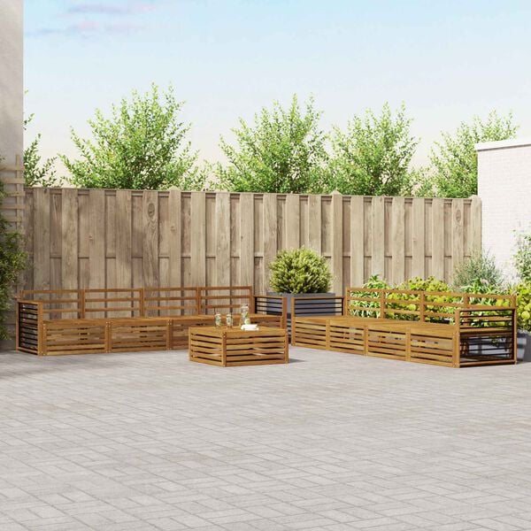 vidaXL Outdoor-Sofagarnitur 9 pcs Natur