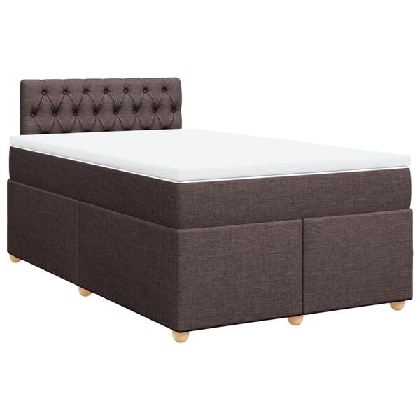 vidaXL Boxspringbett mit Matratze Dunkelbraun 120x190 cm Stoff