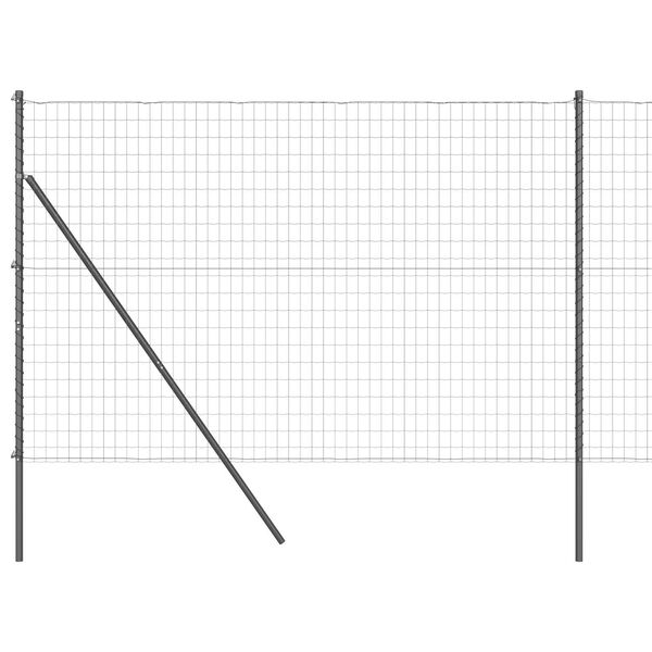 vidaXL Zaun mit Pfosten Grau 1,5 x 10 m Stahl und PVC