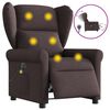 vidaXL Massagesessel Elektrisch Dunkelbraun Stoff