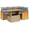 vidaXL 5-tlg. Garten-Sofagarnitur mit Kissen Beige Poly Rattan