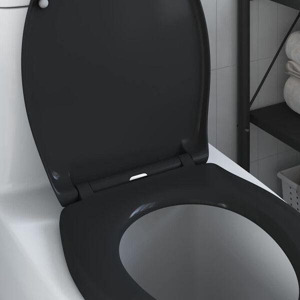 vidaXL Toilettensitz Schwarz 44,8 x 37,3 x 4,2 cm Duroplast