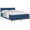 vidaXL Boxspringbett mit Kissen mit Kopfteil Blau 160 x 200 cm Stoff