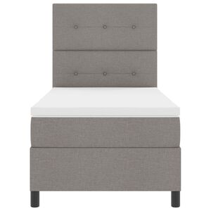 vidaXL Boxspringbett mit LED-Lichtleisten Taupe 90 x 190 cm Stoff