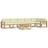 vidaXL Outdoor-Sofagarnitur 7 stk. Wei&szlig; und Creme Polyester