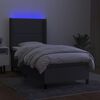 vidaXL Boxspringbett mit Matratze & LED Dunkelgrau 80x200 cm Stoff