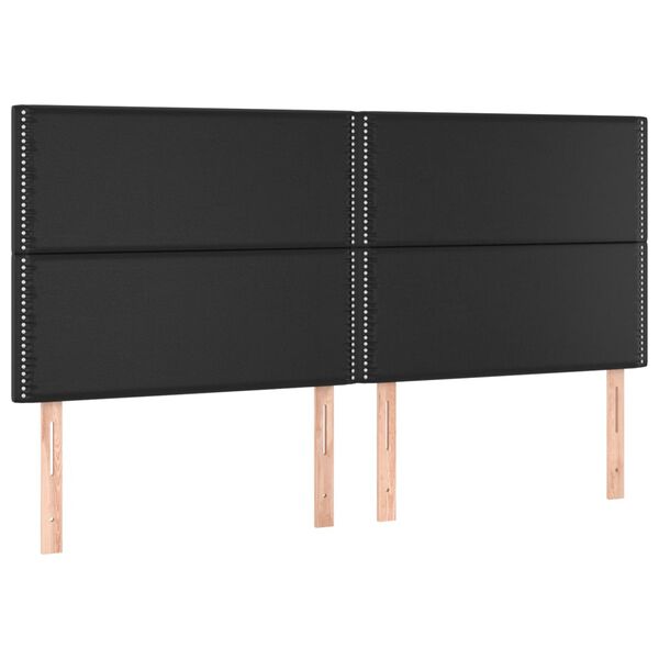 vidaXL LED Kopfteil Schwarz 180x5x118/128 cm Kunstleder