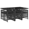 vidaXL 7-tlg. Garten-Essgruppe mit Kissen Schwarz Poly Rattan