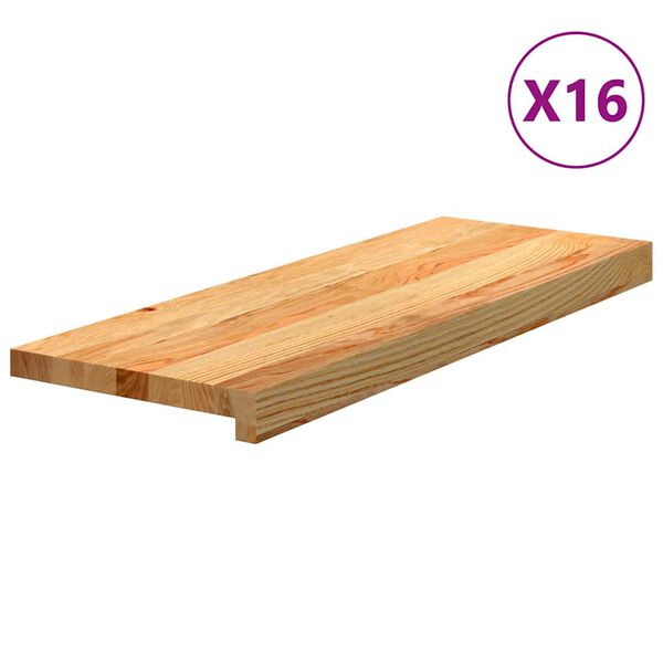 vidaXL Treppenstufen 16 Stk. Hellbraun 70x30x2 cm Massivholz Eiche