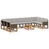 vidaXL Outdoor-Sofagarnitur mit Kissen 11 pcs Natur und Hellgrau
