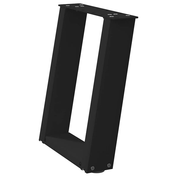 vidaXL Couchtischbeine U-Form 2 Stk. Schwarz 38x(42-43) cm Stahl