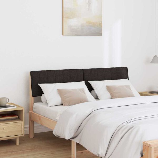 vidaXL Gepolstertes Kopfteil Schwarz 140 cm Massives Kiefernholz