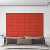 vidaXL Wandpaneele 12 Stk. Rot 30x15 cm Kunstleder 0,54 m²