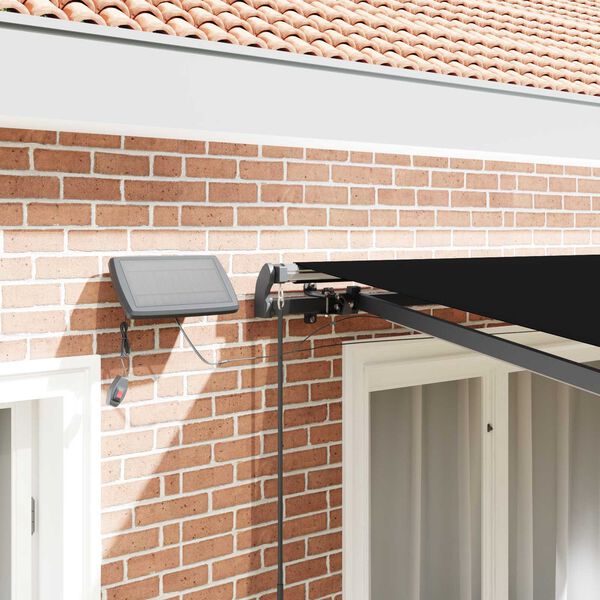 vidaXL Einziehbare Markise Schwarz 350 x 250 cm Stoff