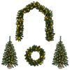vidaXL Mini-Weihnachtsbaum-Set 60 cm 125 LEDs Warmes Wei&szlig; PVC Gr&uuml;n