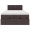 vidaXL Ottoman-Bett mit Matratze & LEDs Dunkelbraun 120x190 cm Stoff