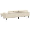 vidaXL Stoffsofa mit Kissen Creme 208 cm Cordstoff