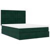 vidaXL Ottoman-Bett mit Matratzen & LEDs Dunkelgr&uuml;n 140x200 cm Samt