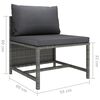 vidaXL 12-tlg. Garten-Lounge-Set mit Kissen Poly Rattan Grau