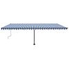 vidaXL Markise Manuell Einziehbar mit LED 600x300 cm Blau und Weiß