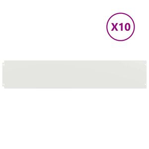 vidaXL Raseneinfassung 10 Stk. 20 x 103 cm Kaltgewalzter Stahl Wei&szlig;