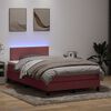vidaXL Boxspringbett mit Matratze & LED Rosa 120x210 cm Samt
