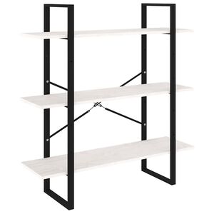 vidaXL B&uuml;cherregal 3 B&ouml;den Wei&szlig; 100x30x105 cm Massivholz Kiefer