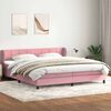 vidaXL Boxspringbett mit Matratzen Rosa 180x220 cm Samt