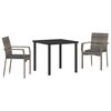 vidaXL Garten Essgruppe 3 Stk. Grau Poly-Rattan