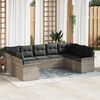 vidaXL Gartensofa-set mit Speicher 9 pcs Hellgrau Poly-Rattan