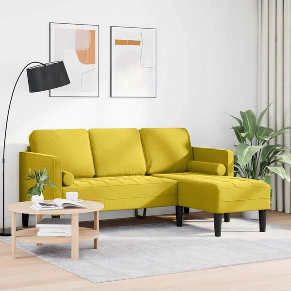 vidaXL Sofa Set Gelb 173 x 131 x 67 cm Samt