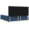 vidaXL LED Boxspringbett mit Matratze Blau 200 x 200 cm Stoff