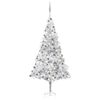 vidaXL K&uuml;nstlicher Weihnachtsbaum Beleuchtung & Kugeln Silber 240 cm